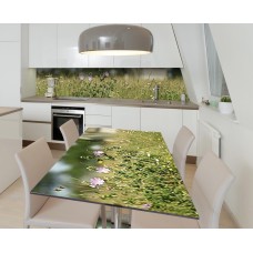 Наклейка 3Д вінілова на стіл Zatarga «Лугова чарівність» 650х1200 мм для будинків, квартир, столів, кав'ярень,