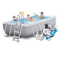 Каркасний басейн Intex 26790-11, 400 х 200 х 122 см (7 г/год, 7 900 л/год, драбина, тент, підстилка, набір для догляду)