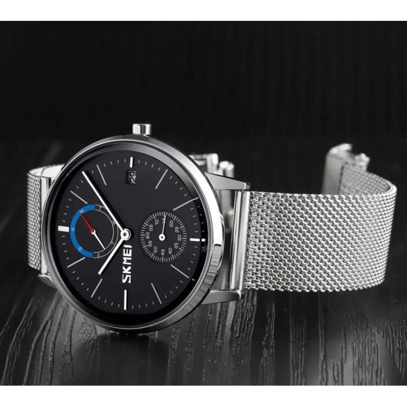 Класичний чоловічий годинник Skmei 9182 Сріблястий (1661159760)