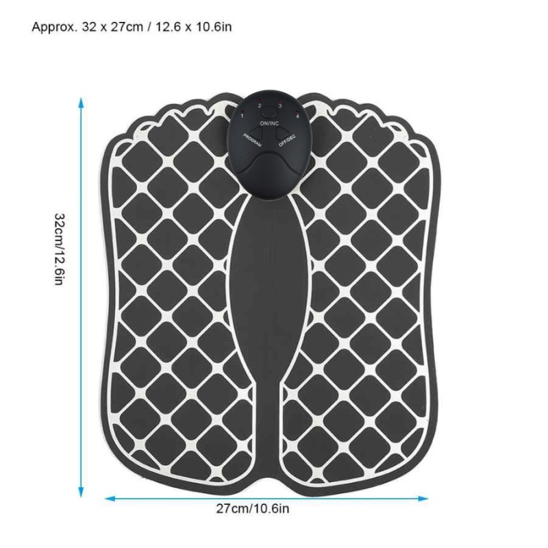 Масажний електричний килимок для ніг Foot Massager EMS Чорний