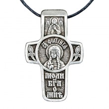 Хрест натільний срібний Silvering Світлана Свята Мучениця Фотина Самарянка Римська 3х1,8х0,2 см (19588)