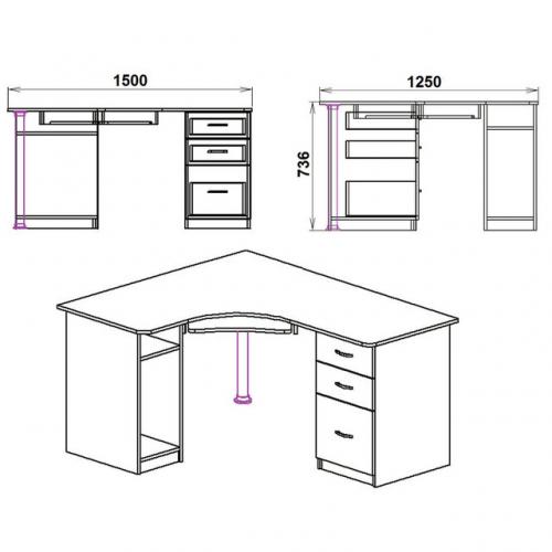 Стіл комп'ютерний СУ-9 Компанит Бук Стіл комп'ютерний СУ-9 Компанит Бук