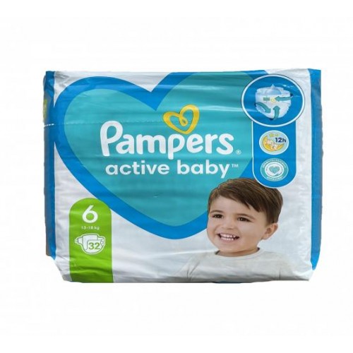 Дитячі одноразові підгузки Pampers Active Baby 6 13-18 кг 32 шт в інтернет супермаркеті PbayMarket!