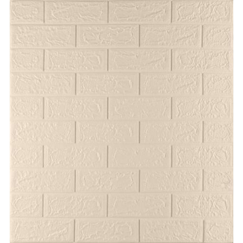 Самоклеюча декоративна 3D панель 3D Loft OS-BG345-5 під цеглу кольору слонової кістки 700x770x5 мм (345-5)