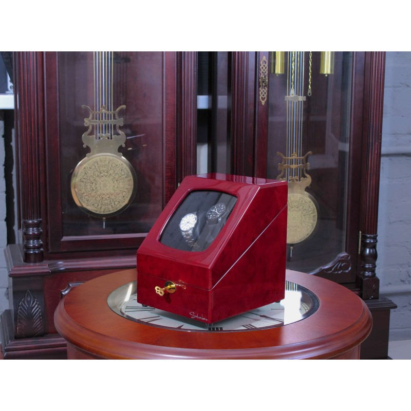 Шкатулка Salvadore для підзаводу 2 годинників 098/TP/2/DF 1x2 Бордовий