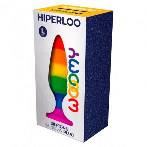 Силіконова анальна пробка Wooomy Hiperloo Silicone Rainbow Plug L, діаметр 3,9 см, довжина 13,1 см в інтернет супермаркеті PbayMarket!