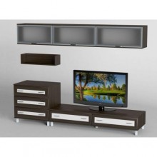 Стінка в вітальню Тиса Мебель Вітальня-12 Венге Білий 2050x450x2700 мм