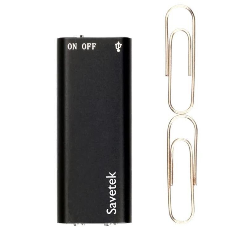 Найменший диктофон Savetek 200 (GS-R01s), 16 ГБ пам'яті, активація запису голосом, 190 годин запису, Оригінал