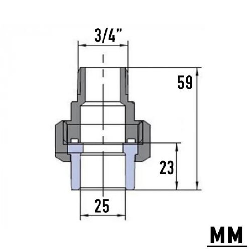 Розбірне з'єднання зовнішнє PP-R Wavin 25 мм х 3/4