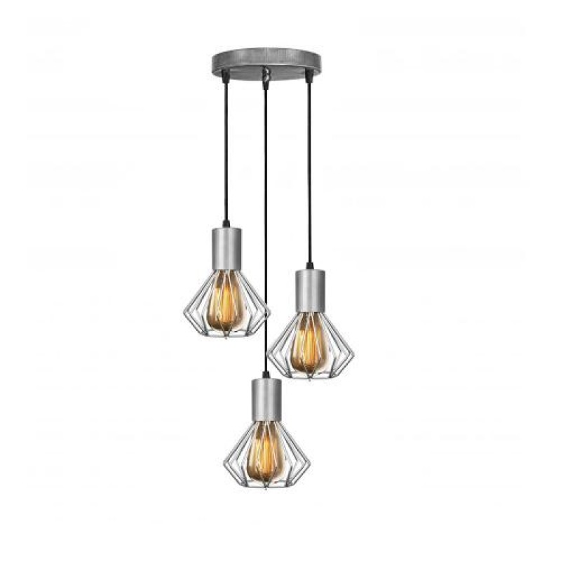 Світильник лофт MSK Electric Diadem підвісний на круглій основі NL 2215-3R CR хром