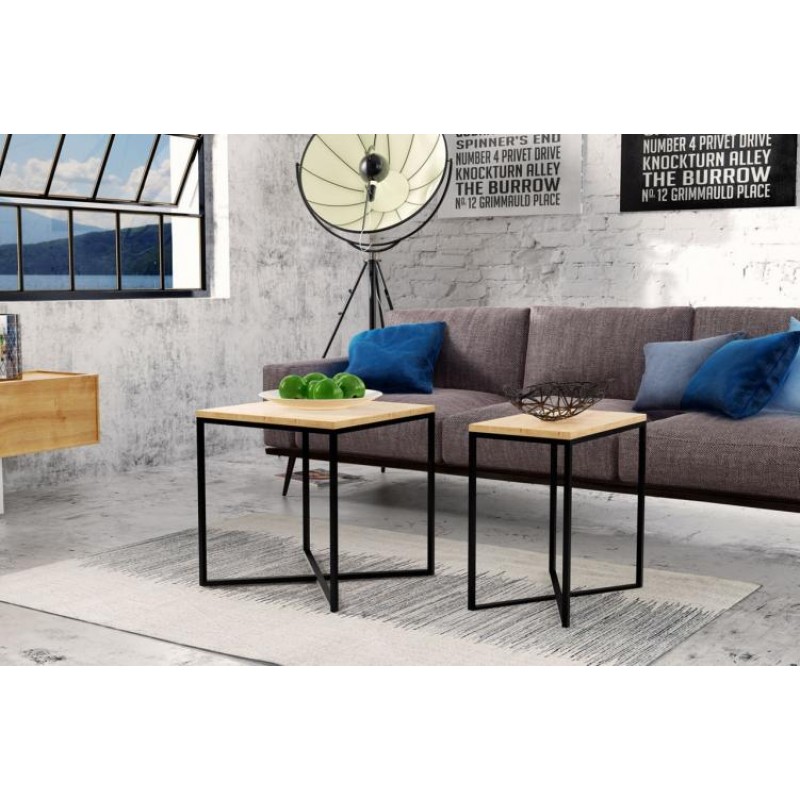 Кавовий журнальний столик у стилі Loft NS-617 530x500x500 мм Черный