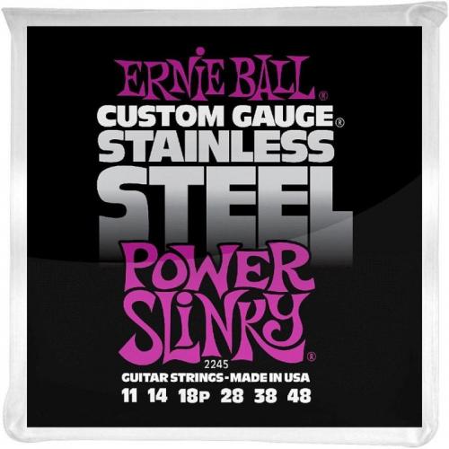 Струни для електрогітари Ernie Ball 2245 Power Slinky Stainless Steel 11/48 Струни для електрогітари Ernie Ball 2245 Power Slinky Stainless Steel 11/48