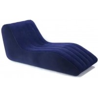 Надувне крісло диван для відпочинку OPT-TOP Shaped S-подібне зі спинкою насос у комплекті 160х90х60 см Синій (2104618503)