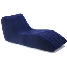 Надувне крісло диван для відпочинку OPT-TOP Shaped S-подібне зі спинкою насос у комплекті 160х90х60 см Синій (2104618503)