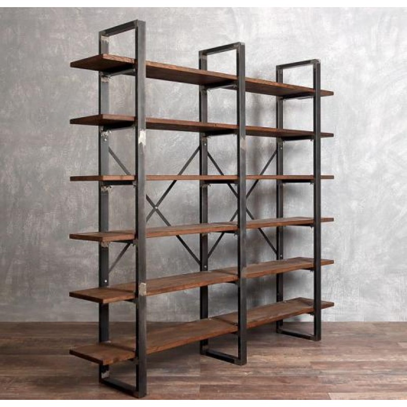 Стелаж для зберігання в стилі Loft Чорний NS-1798 2030x2000x300 мм