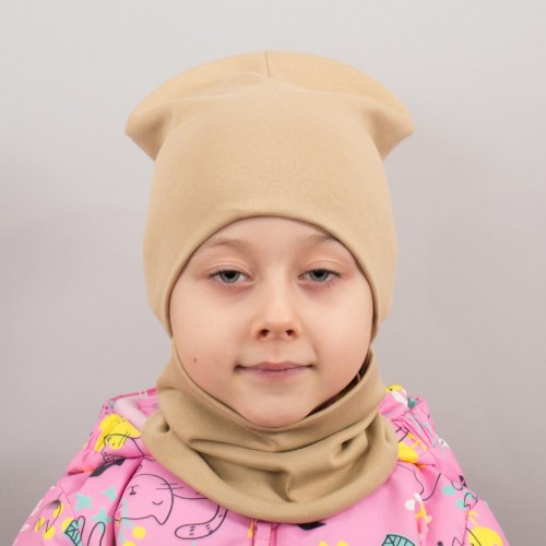 Дитяча шапка з хомутом КАНТА розмір 52-56 беж (OC-564) в інтернет супермаркеті PbayMarket!