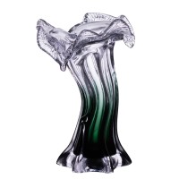 Ваза ручної роботи скляна YIWU Murano 20 см Зелений (HP-9-2)