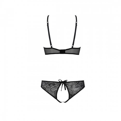 Комплект: бра, трусики з ажурним декором та відкритим кроком Ursula Set black S/M — Passion в інтернет супермаркеті PbayMarket!