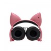 Навушники SUNROZ Linx Bear Ear Headphone з вушками Лисички LED 1,5 м Рожевий (SUN2651)