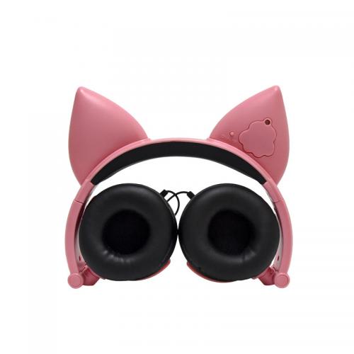 Навушники SUNROZ Linx Bear Ear Headphone з вушками Лисички LED 1,5 м Рожевий (SUN2651) Навушники SUNROZ Linx Bear Ear Headphone з вушками Лисички LED 1,5 м Рожевий (SUN2651)