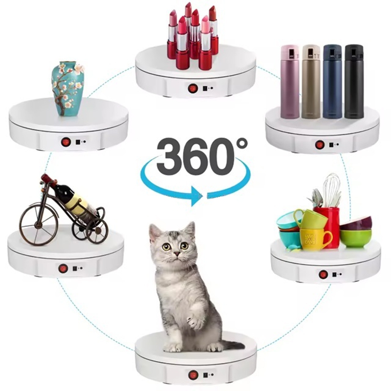 Поворотний стіл для предметної фотозйомки предметів до 100 кг Nectronix 30B, діаметром 30 см, білий