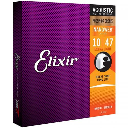 Струни для акустичної гітари Elixir 16002 Nanoweb Phosphor Bronze Acoustic Extra Light 10/47 Струни для акустичної гітари Elixir 16002 Nanoweb Phosphor Bronze Acoustic Extra Light 10/47