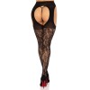 Панчохи Leg Avenue Eyelet lace suspender hose Black One Size