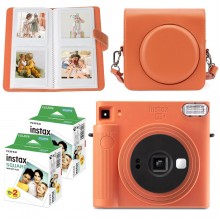 Подарунковий набір камера Fujifilm Instax Square SQ1/Фотопапір 40 шт/Чохол/Фотоальбом 80 фото Помаранчевий