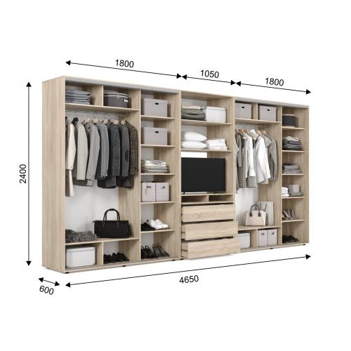 Шафа-купе під телевізор ViAnt ШКTv4 465х60х240 см Дуб сонома (7989)