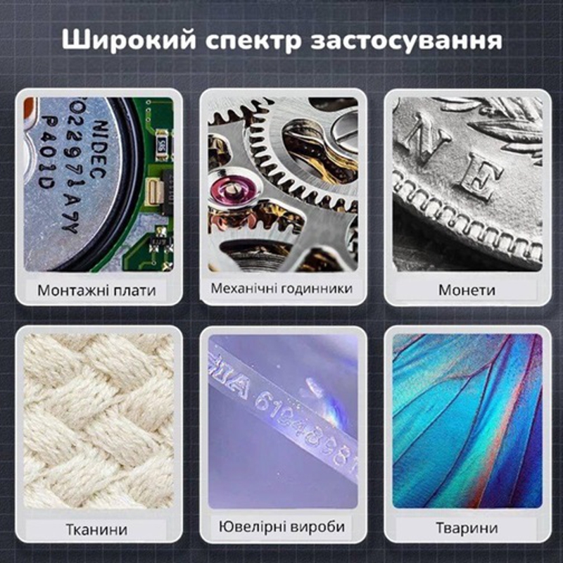 Електронна лупа - мікроскоп портативний c 50X наближенням із записом фото та відео Nectronix DM-370