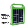 Портативна зарядна станція на сонячній батареї Solar Power з ліхтарем та лампами Power Bank 3000 mAh Green