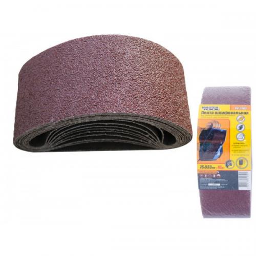 Стрічка шліфувальна MASTERTOOL зерно 36 76х533 мм 10 шт 08-2403 Стрічка шліфувальна MASTERTOOL зерно 36 76х533 мм 10 шт 08-2403