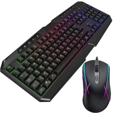 Комплект клавіатура і миша UKC 9541 з RGB підсвічуванням USB Black