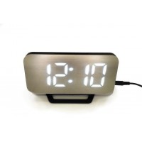 Електронні настільні дзеркальні LED годинники DS-3625L Золотисті (300136W)