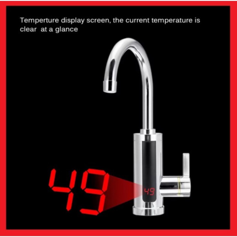 Проточний водонагрівач з екраном Delimano хром пластик RX-012 Підключення знизу