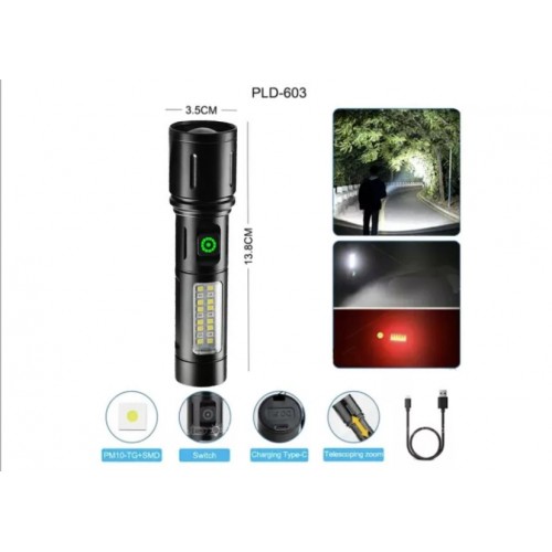 Ліхтар ручний акумуляторний PLD 603 PM10-TG 18SMD Li-Ion