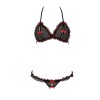 Комплект білизни Passion GIANA BIKINI S/M, black, напівпрозорі ліф і трусики з бантиками в інтернет супермаркеті PbayMarket!