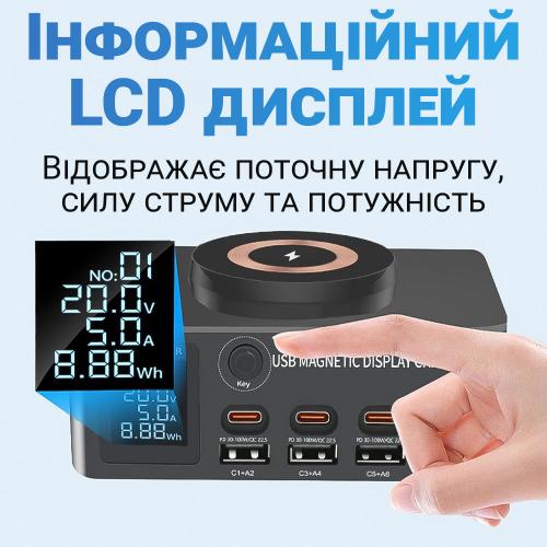 Зарядна док-станція Addap MCS-818DP 140W для 9 пристроїв