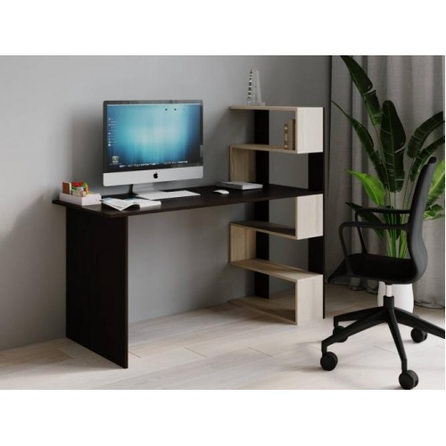 Стіл письмовий Меблева Площа СП-4 141.6х60х123 см Венге + Коїмбра Стіл письмовий Меблева Площа СП-4 141.6х60х123 см Венге + Коїмбра