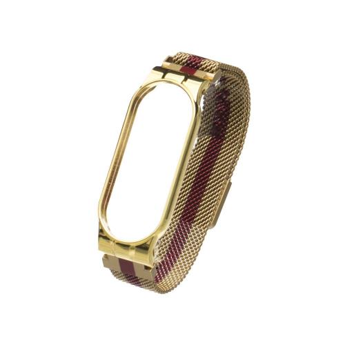 Ремінець для Xiaomi Mi Band 5 Milanese Loop Color Колір Золото-Червоний Ремінець для Xiaomi Mi Band 5 Milanese Loop Color Колір Золото-Червоний