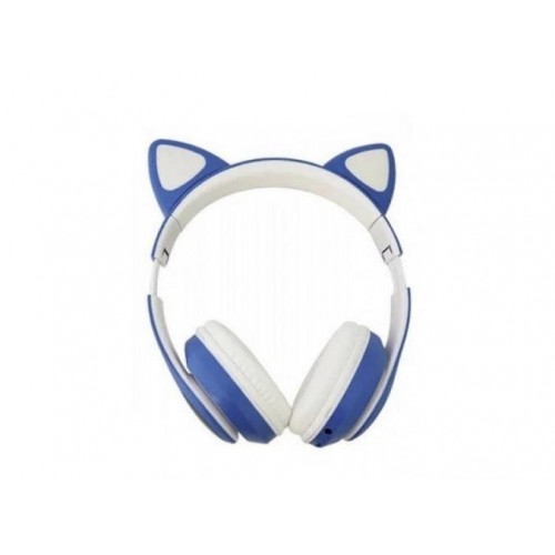 Безпровідні Bluetooth-навушники з вушками Cat Ear VZV-24M/8079 LED Сині