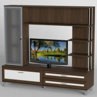 Стінка в вітальню Тиса Мебель Вітальня-32 Венге Білий 1600x450x1800 мм Стінка в вітальню Тиса Мебель Вітальня-32 Венге Білий 1600x450x1800 мм