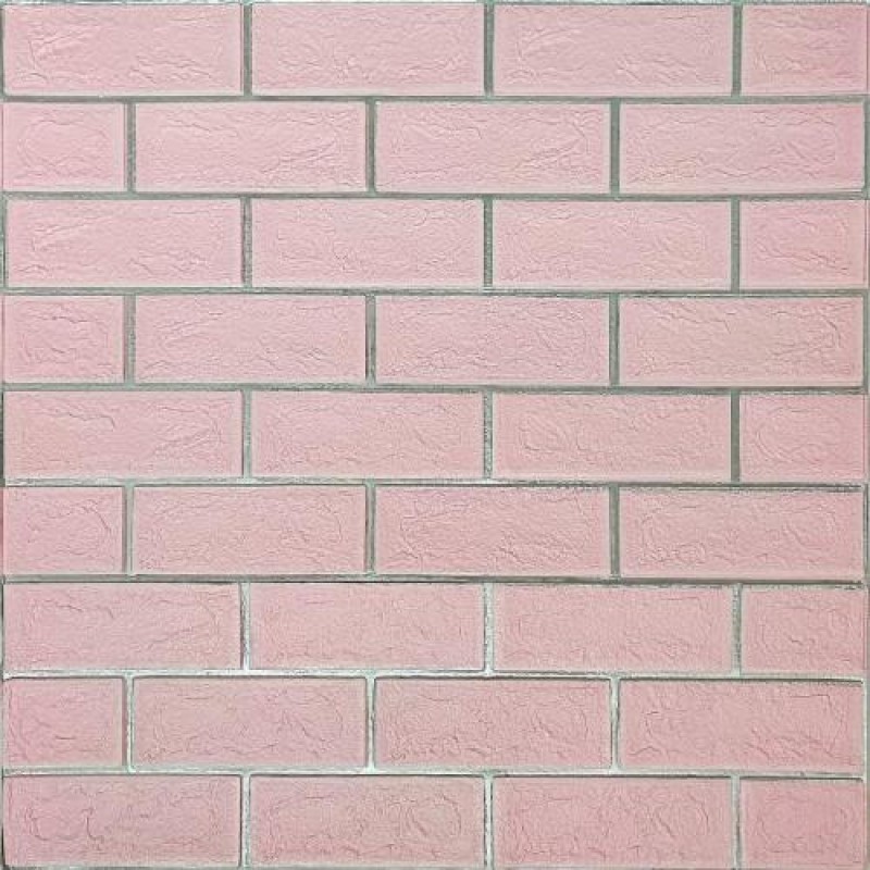 Стінова панель самоклеюча Sticker Wall Рожева 3D NEW CULTURAL WALL 70*70см*4мм PINK+SILVER (D) SW-00001501