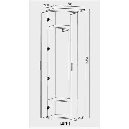 Шафа для речей ШП-1 Еверест венге комбі Шафа для речей ШП-1 Еверест венге комбі