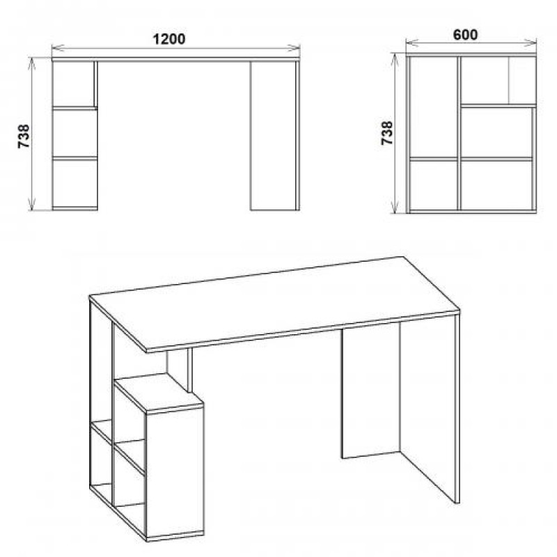 Стіл письмовий Компаніт Учень-3 Дуб сонома (120х60х74 см)