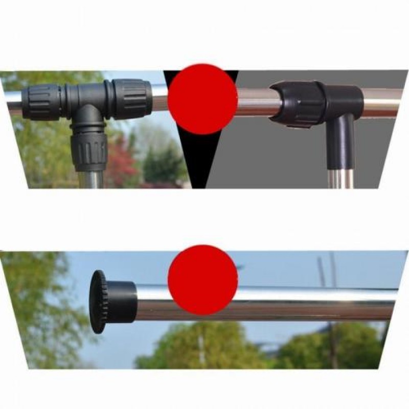 Підлогова вішалка-стійка для одягу та взуття Double Pole Сріблястий (200852)