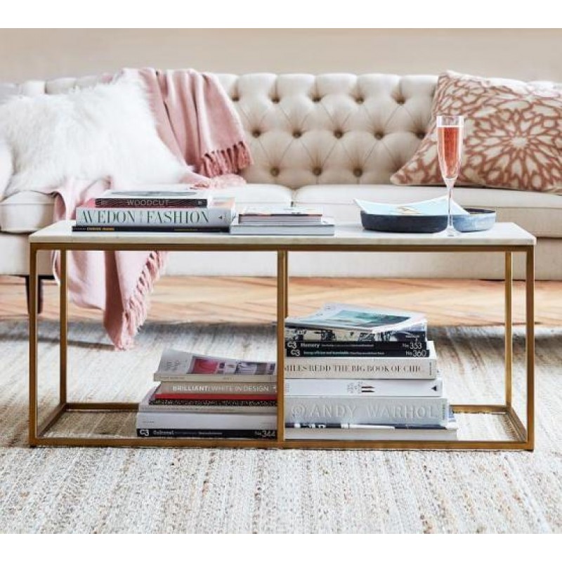 Кавовий журнальний столик у стилі Loft NS-694 450x1000x400 мм Золотой