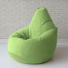 Безкаркасне крісло мішок груша з внутрішнім чохлом Coolki Велюр Салатовий XXXL140x110