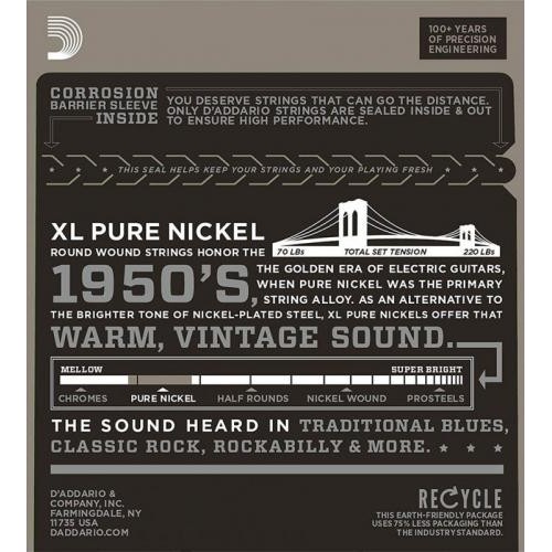 Струни для електрогітари 6 шт D'Addario EPN22 Pure Nickel Jazz Medium Electric Strings 13/56 Струни для електрогітари 6 шт D'Addario EPN22 Pure Nickel Jazz Medium Electric Strings 13/56