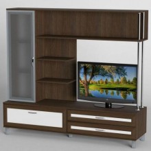 Стінка в вітальню Тиса Мебель Вітальня-30 Венге Білий 1600x450x1800 мм